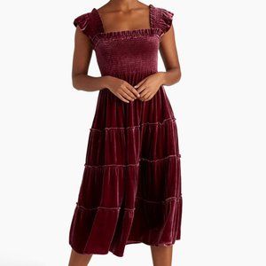 Hill House Home Ellie Nap Dress - Burgundy Velvet (size S)